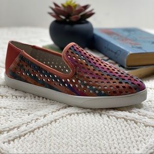 Lori Goldstein Striped Cutout Loafer “Li-Yori”